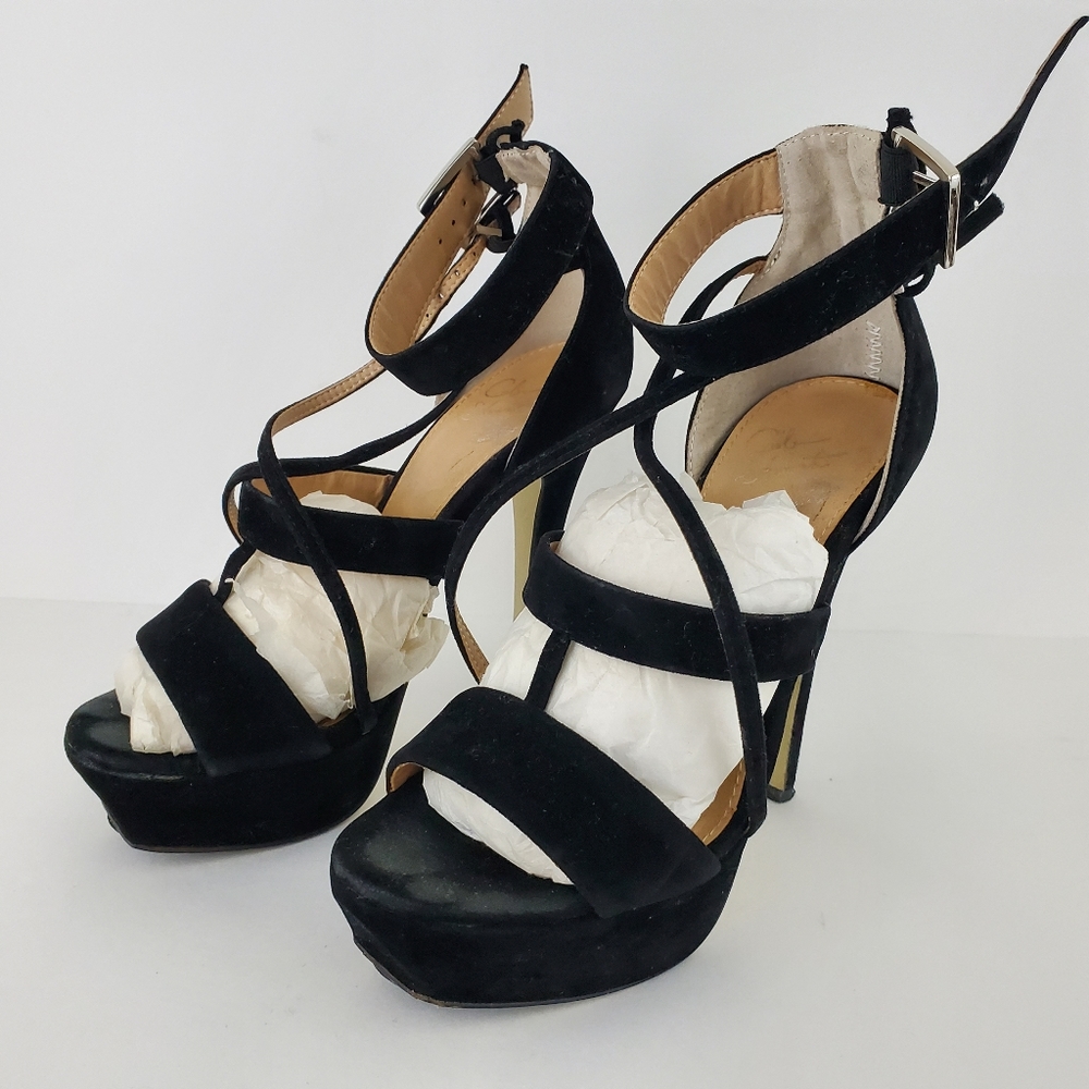 Iob Colin Stuart Strappy Velvet Platform Pumps 6.5 - image 2